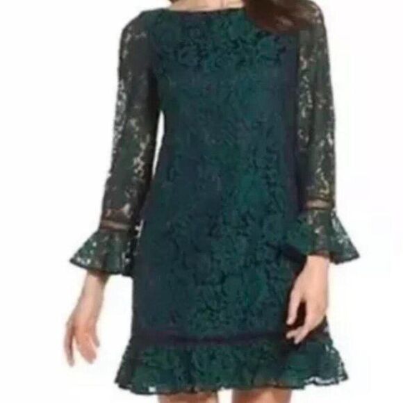 Eliza-j Women's Green and Black Dress - Picture 1 of 8